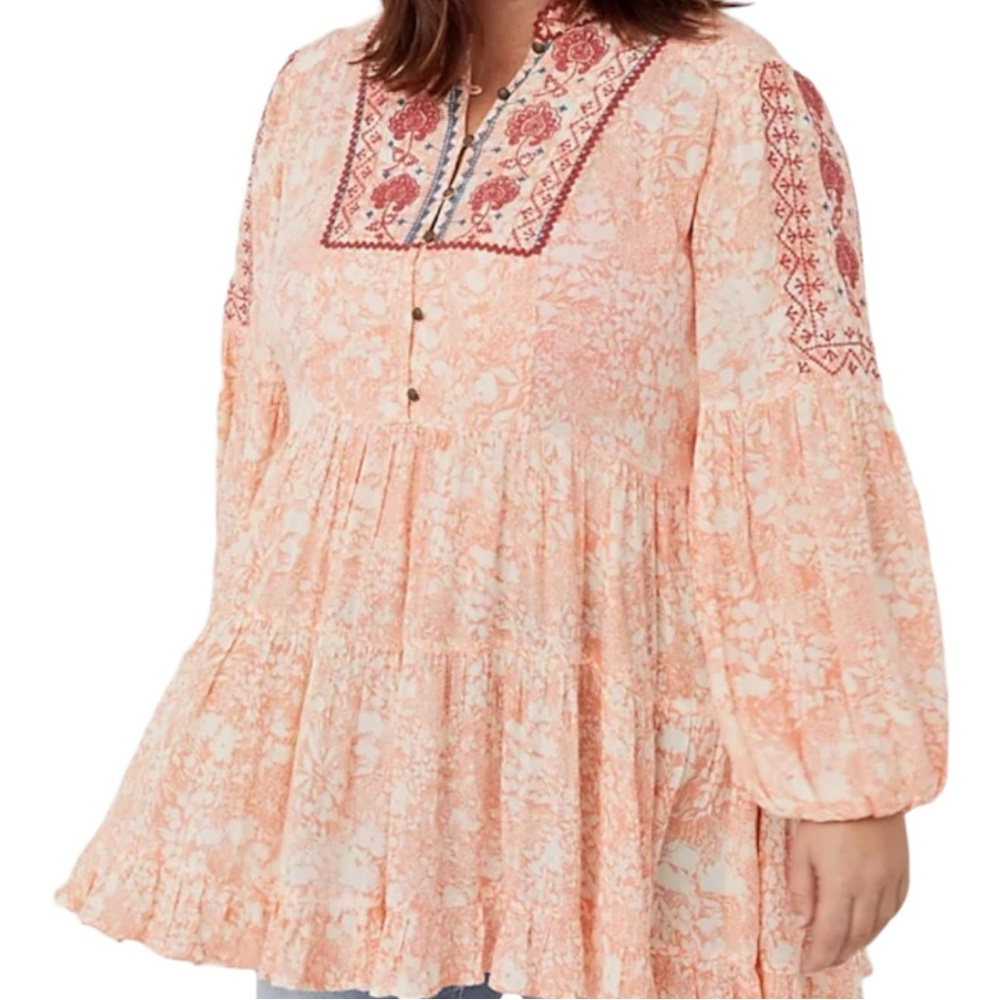 Anthropologie Claudia Floral Baby Doll Tunic Size XS